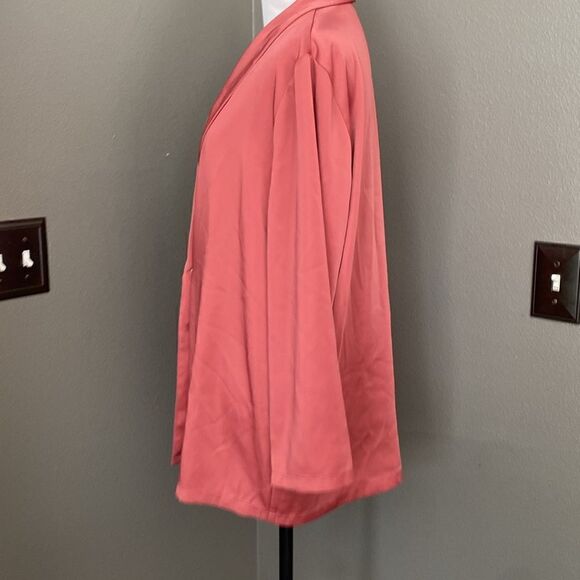 ASOS Coral Pink Double Breasted Soft Shell Blazer - Picture 9 of 10